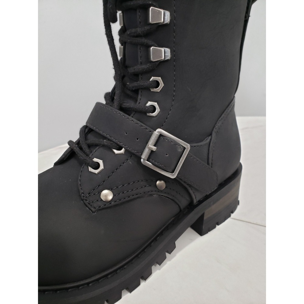 NEW SZ 7 Darker Wavs combat moto moto biker gothic boots punk OUTRO CADET BUCKLE - Picture 3 of 9